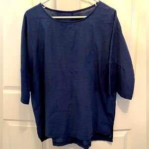 BLUE COTTON GAUZE, 3X, NWOT